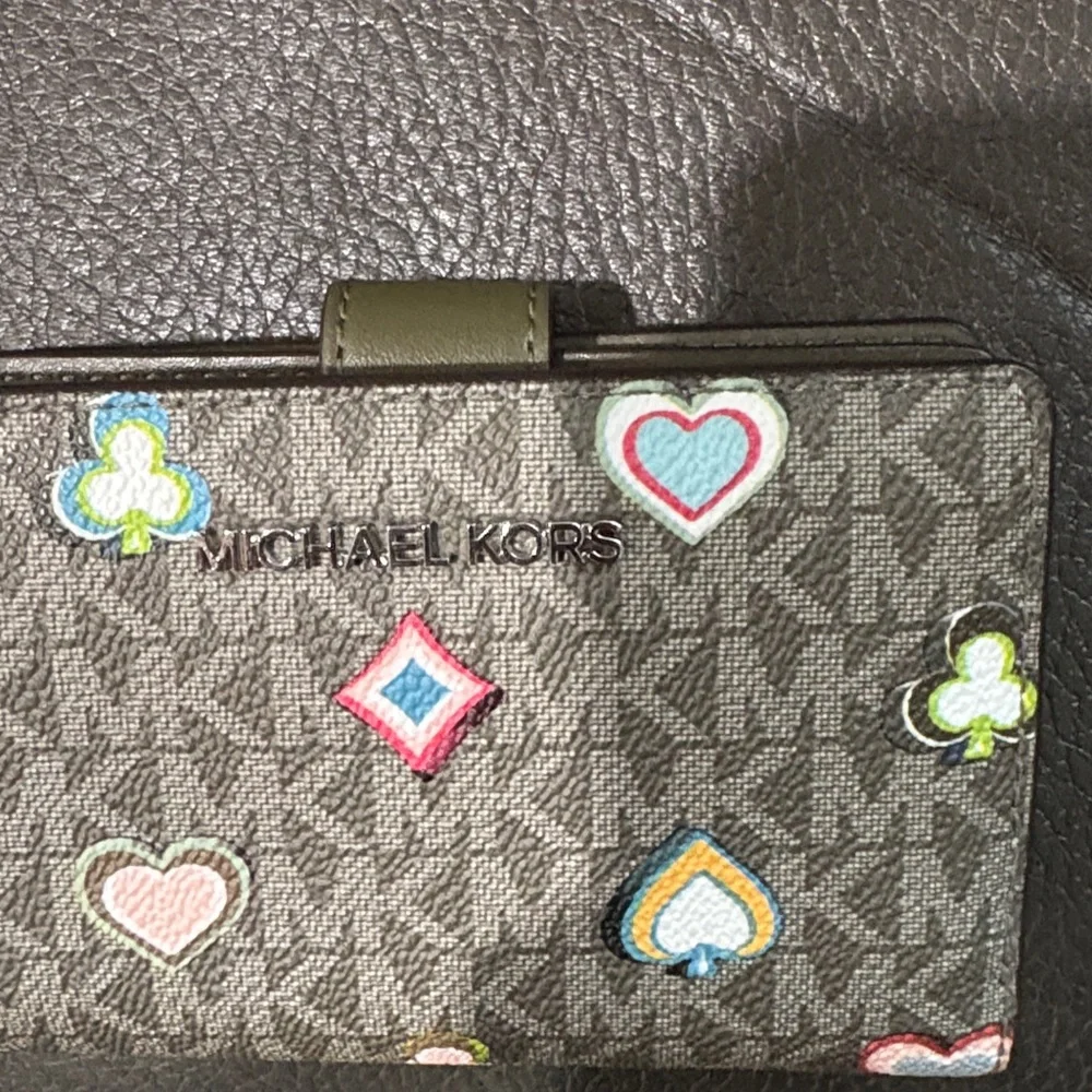 Michael Kors signature printed graphic  tote bag and matching wallet